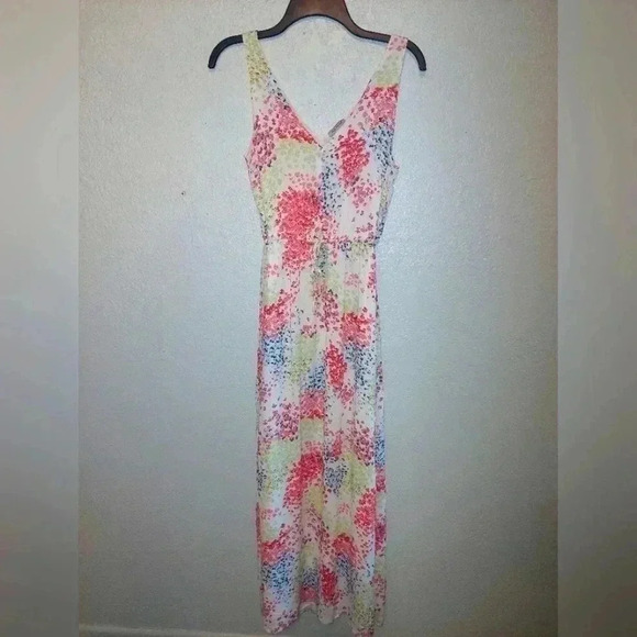 Lucky Brand Dresses & Skirts - Lucky Brand Women's Size XS White Floral Summer Flowy Waist Tie Maxi Dress